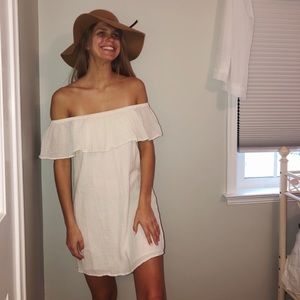 Lightly worn, white off the shoulder summer dress.